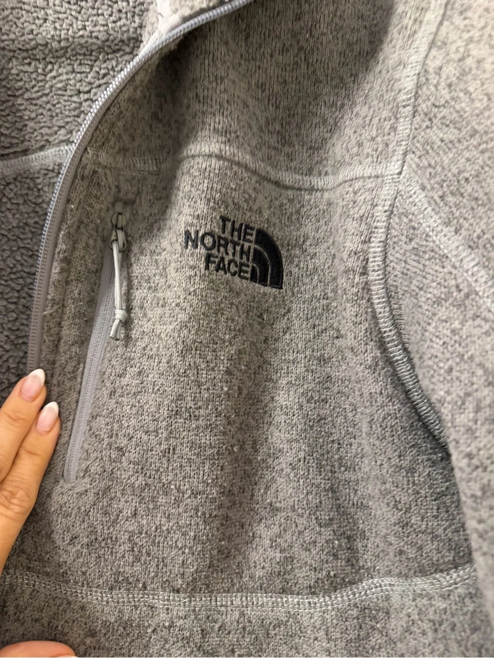The North Face Men's Grey Full-Zip Fleece Jacket
